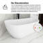 67 Inch Glossy White Acrylic Freestanding Soaking Bathtub