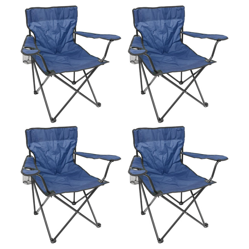 Folding Reclining Camping Chair, Navy