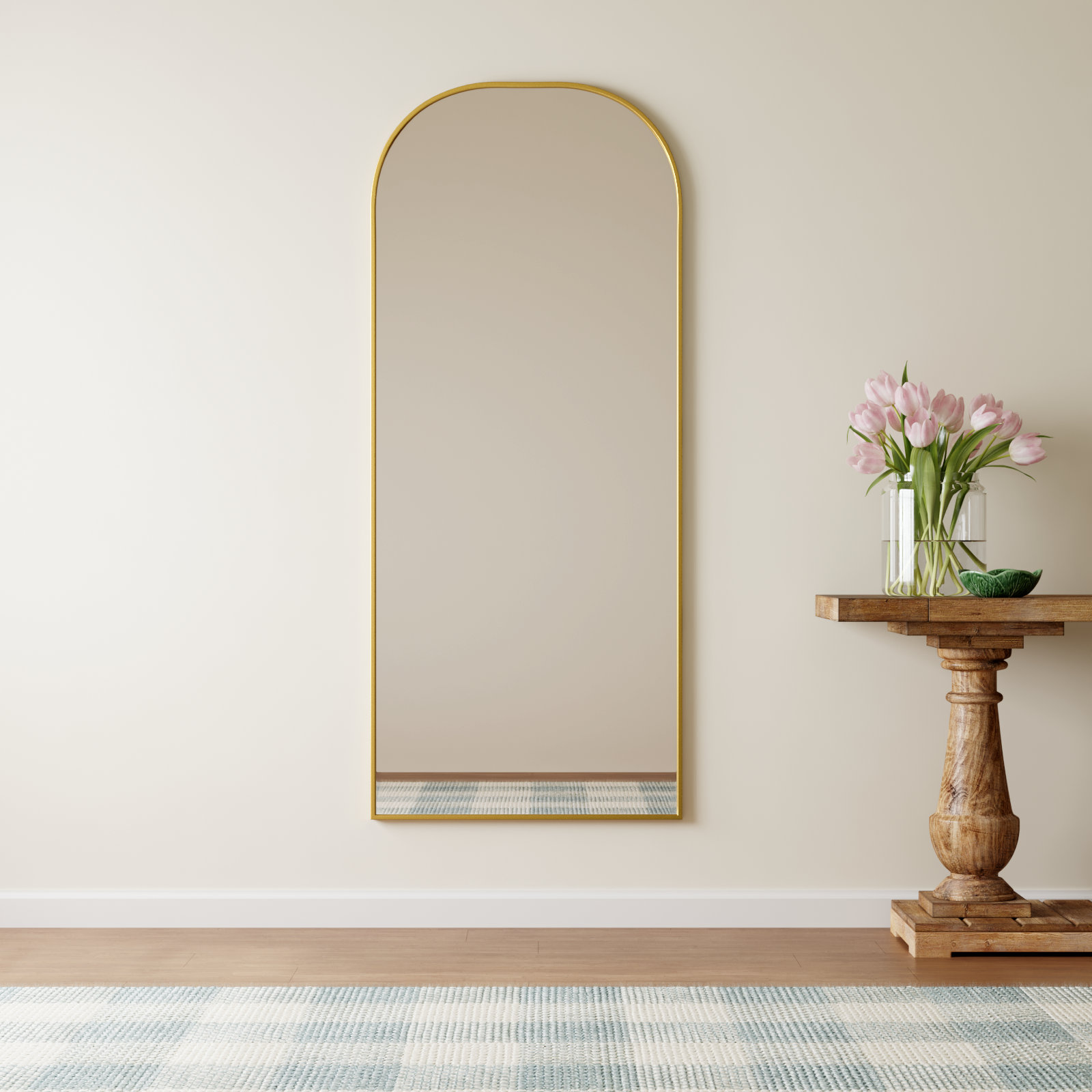 Sabine Accent Mirror, 66" x 28", Brass