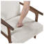 Chaise d'appoint moderne en tissu beige avec structure en bois d'hévéa massif - Meubles de salon contemporains rembourrés