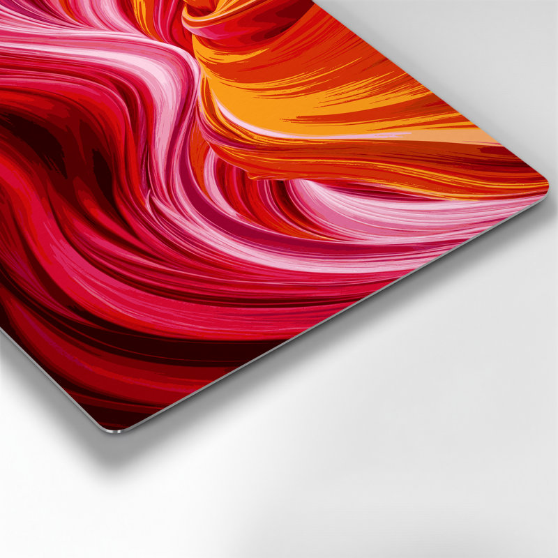 Abstraction numérique 9, art mural en métal rouge, H 14 po x l 11 po
