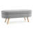 Oval Storage Bench In Grey, 43.5"X16"X16", With Explicit Rubber Wood Legs - Footstool And Seat 43.5"X16"X16" Grey Obvious-699728110