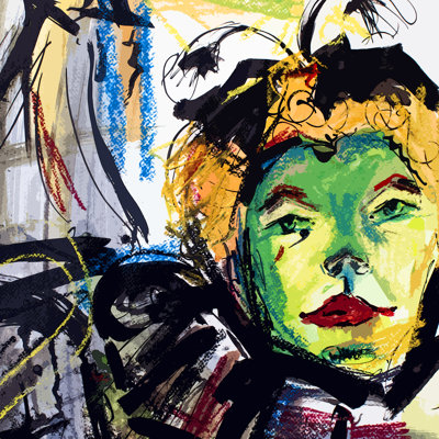 Paycie " Ginette Fine Art At The Moulin Rouge Abstract "
