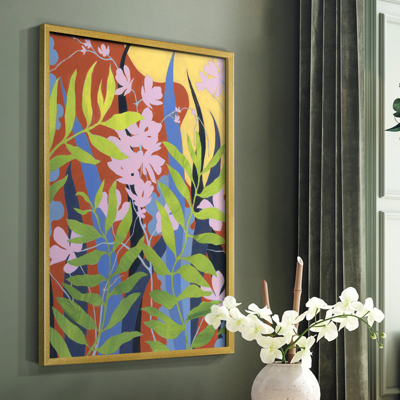 «Bold Bright & Wild I», reproduction encadrée - bois massif, Or, H 28 po x l 22 po