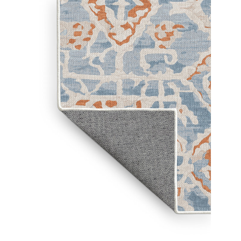 Machine Washable Beige Area Rug, Square 6'