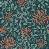 William Morris Honeysuckle Tidewater Blue Wallpaper