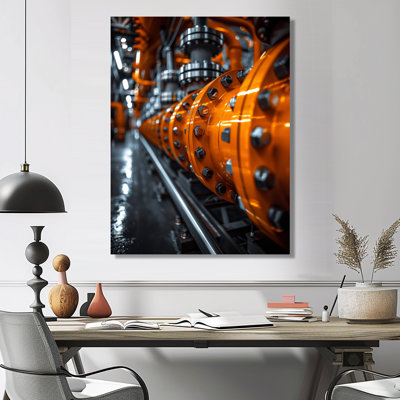 Orange Grey Powerhouse Pulse Power Plant II - Power Plants Wall Art Print
