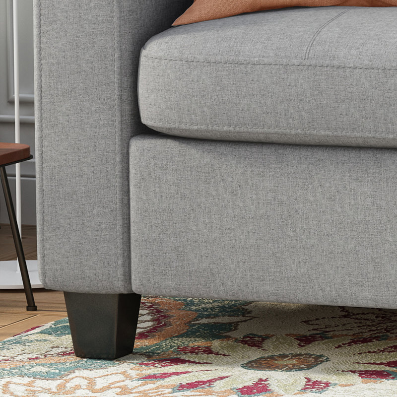 Three-Seater Sofa With Wood Legs
