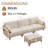 110.2'' W 4-piece Modern Chenille Fabric Upholstered L Shaped Sectional Sofa With Metal Legs-1625187182