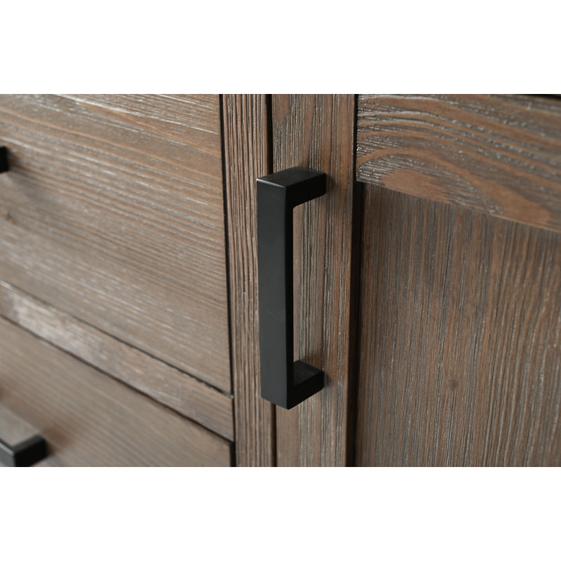 Lamay 60" Free Standing Single Bathroom Vanity with Engineered Stone Top, Brown Spruce