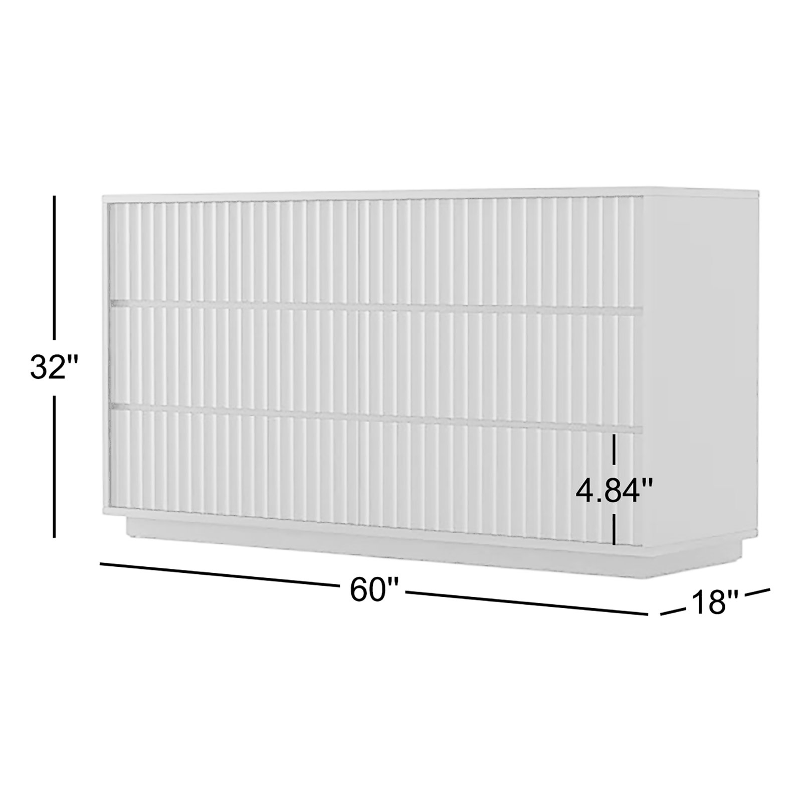Paloma 6 Drawer 60" W Dresser, Black