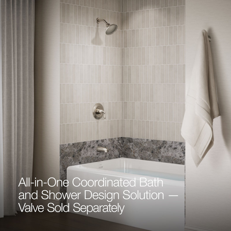 Devonshire Rite-Temp Bath and Shower Trim with Npt Spout and 1.75 Gpm Showerhead, Vibrant Brushed Nickel, Threaded Spout