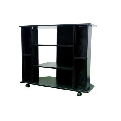 35" X 30" Tv Stand In Black - Space Saving Corner For Televisions Wooden Saver
