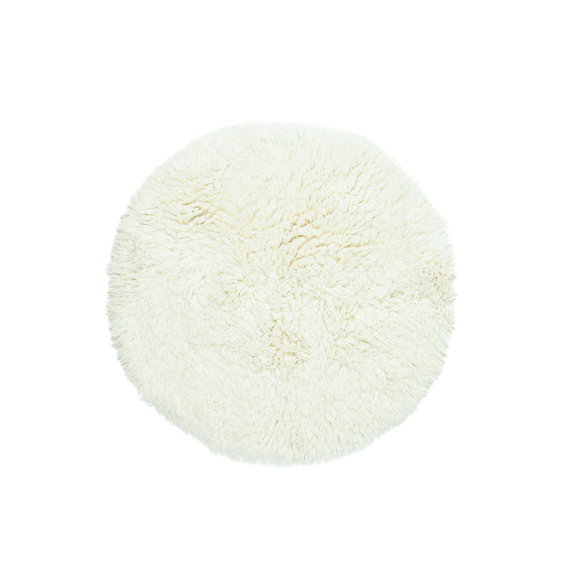 Syrna Hand Woven Wool Beige Indoor Rug, Round 100cm