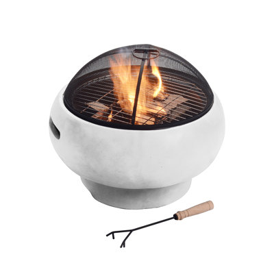 Wharden 20.87" Concrete Round Wood Burning Outdoor Fire Pit