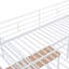 Lit mezzanine double en métal avec bureau et échelle de rangement latérale, blanc