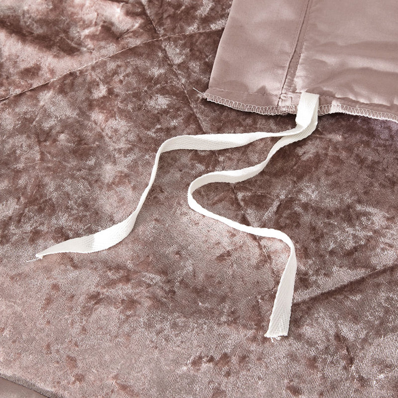 Housse de couette en velours et housse luxueuse et douce avec motifs et attaches d'angle, Rosé