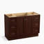 Damask® Plains 48" Vanity Base Only with Toe Kick, 2 Doors and 6 Drawers, Split Top Drawers-1782271323