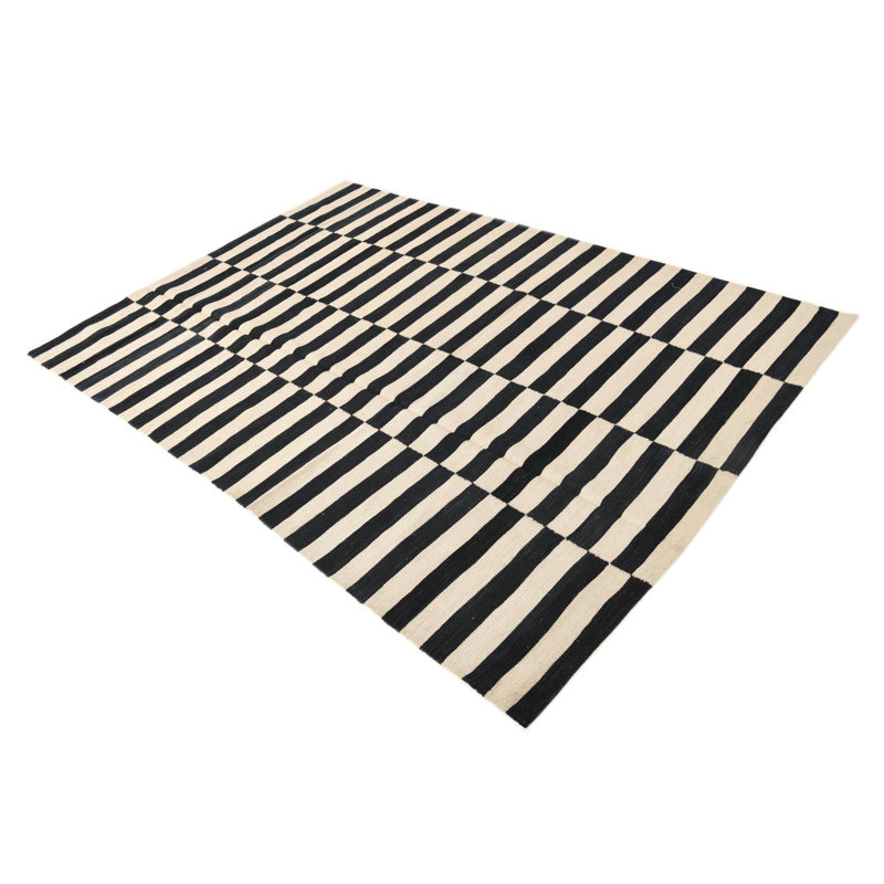 Tapis noir et blanc 5x8 Ponce