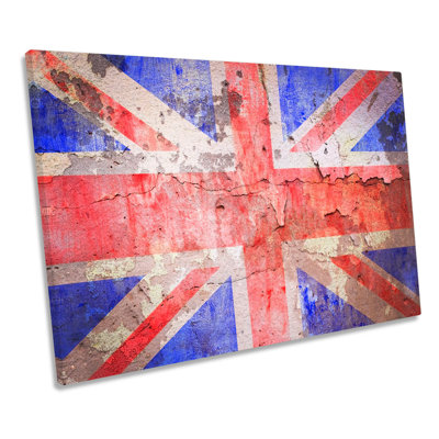 Grunge Union Jack Flag - Wrapped Canvas Print