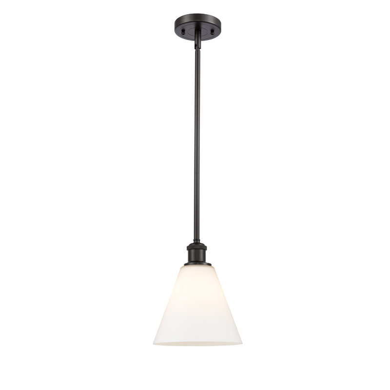Allean 1 - Light Single Pendant, Matte White, 42.75" H x 8" W x 8" D, Oil Rubbed Bronze