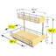 Organisateur d'armoires de cuisine coulissant sous l'évier Lynk Professionnel ™ Select l 11,5 po x P 18 po, bois