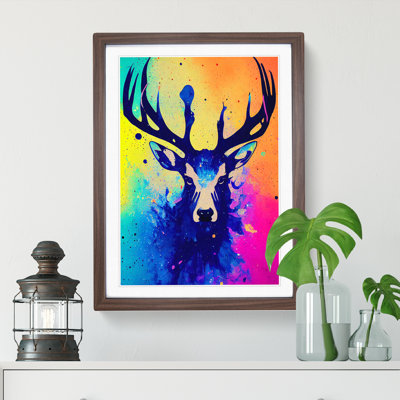 Colourful Stag No.1 - Single Picture Frame Print