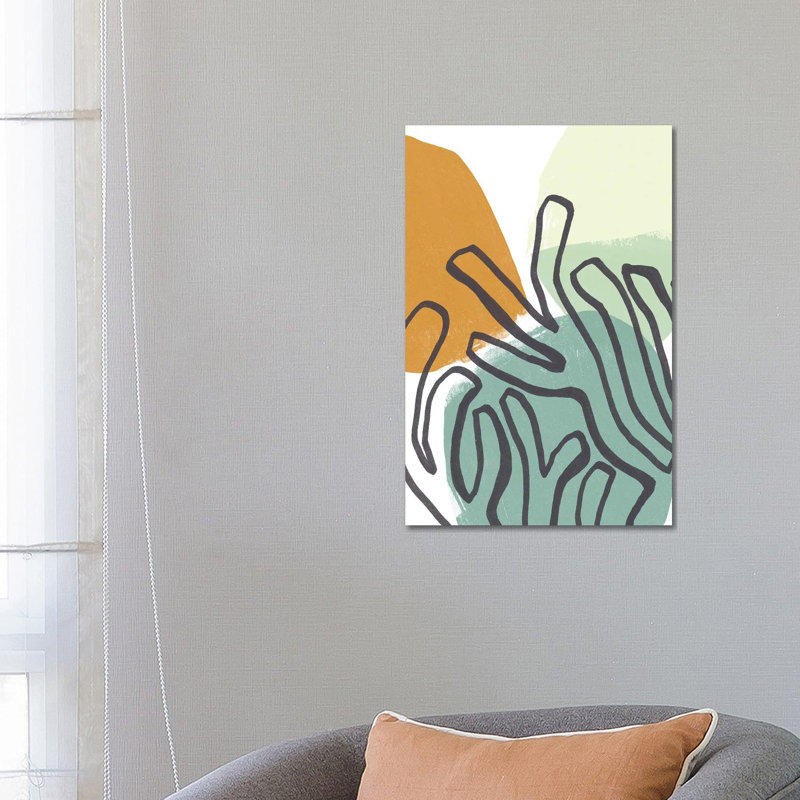 Midcentury Modern Coral I by June Erica Vess - Wrapped Canvas Painting, 66.04 cm H x 45.72 cm W x 1.91 cm D