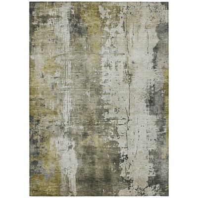 10' X 14' Abstract Washable Indoor Outdoor Area Rug