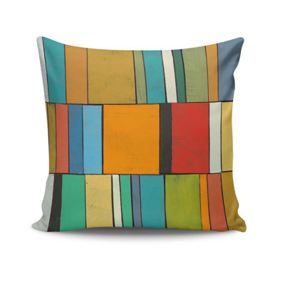 Housse et insert de coussin carré en mélange de coton Cecilio
