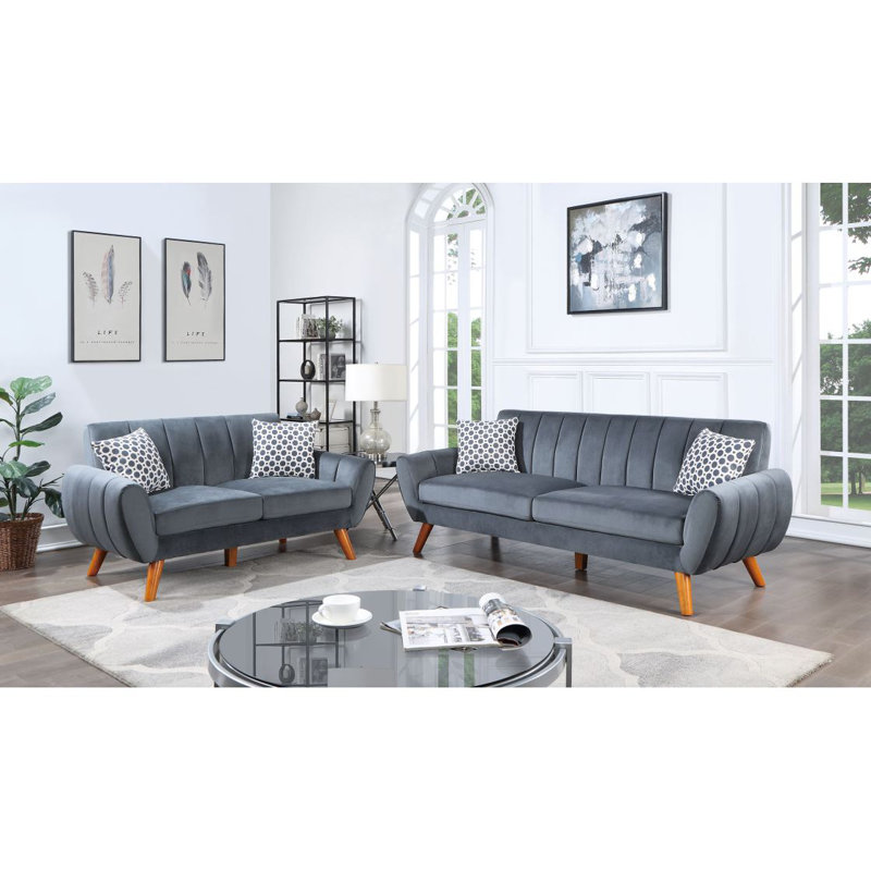 Canapé moderne 2 pièces, Gris foncé