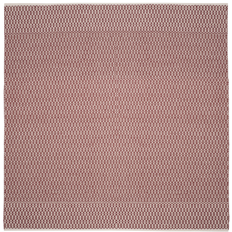Tapis géométrique en coton tissé à la main Melaina, Carré 6 pi