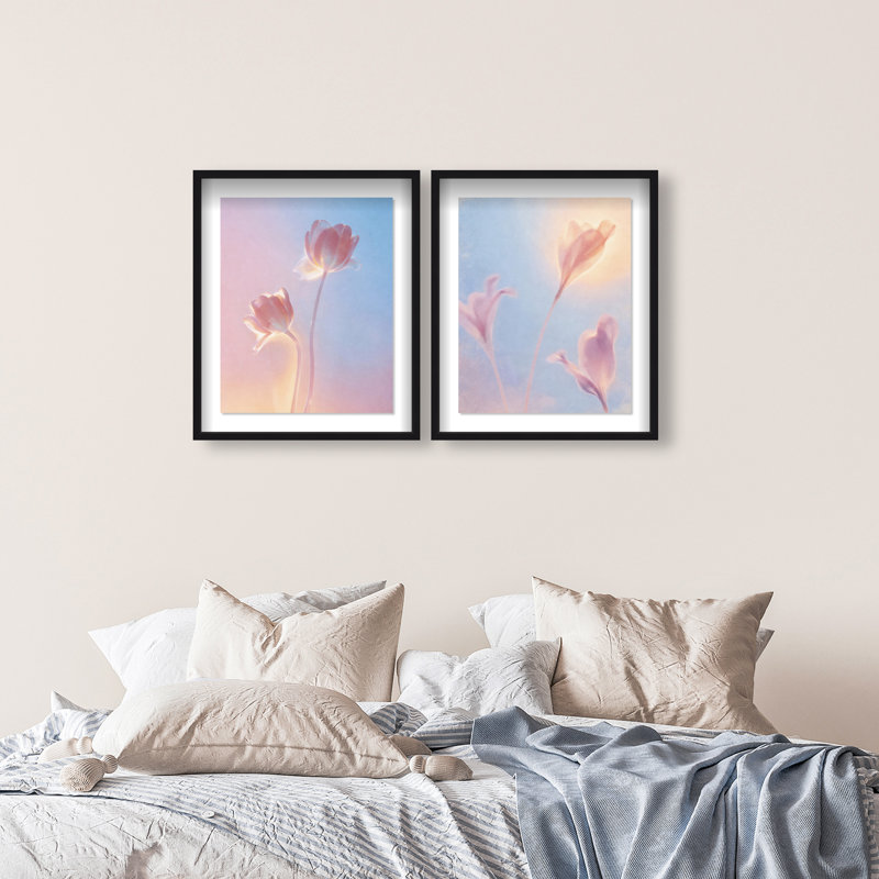 Iridescent Spring Set Framed Graphic Art, 25.5"H x 21.5"W, Black Shadowbox