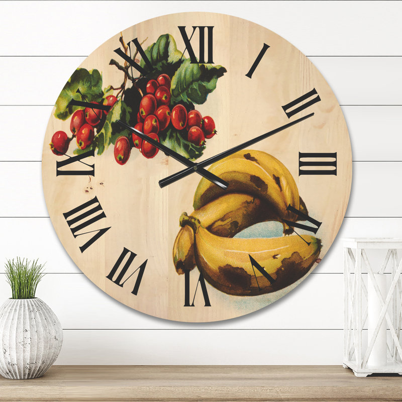 Horloge murale Banana and Berries, Moyen