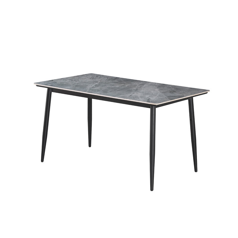 Darees Stone Top Metal Base Dining Table, 75cm H x 70cm W x 140cm D