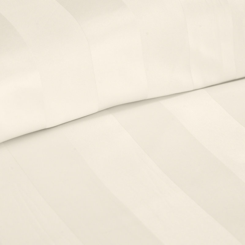 So Soft Satin Stripe Duvet Cover Set, Cream, King