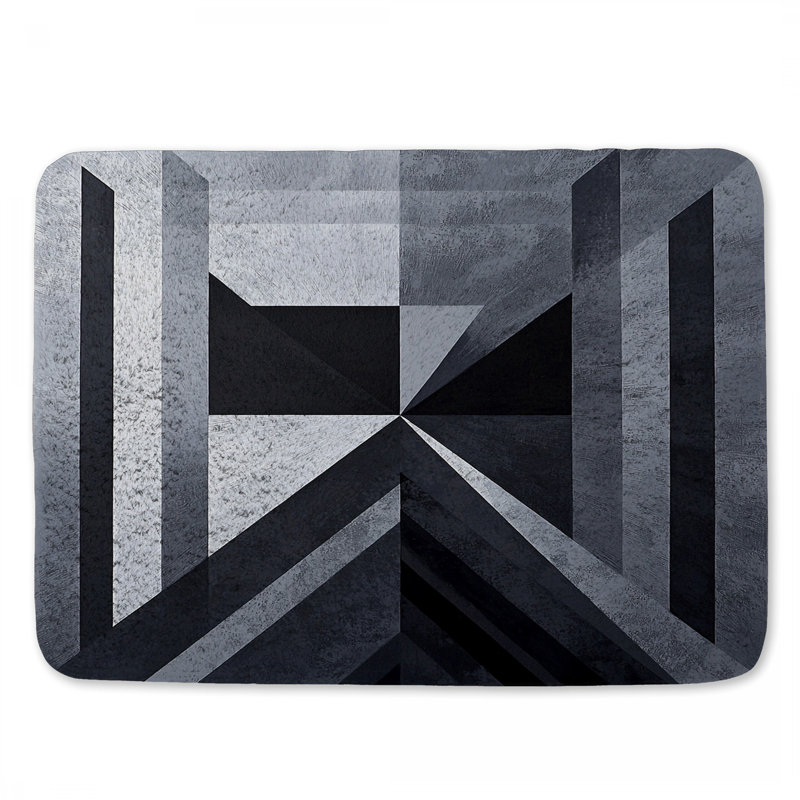 Tapis de bain abstrait géométrique, L 34 po x l 21 po