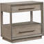 Table de chevet 2 tiroirs Taupe