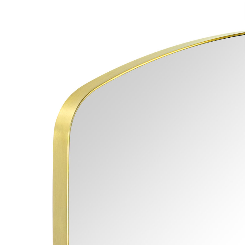40'' H X 24'' W Biyron Stainless Steel Arch Mirror, Brushed Gold