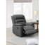 Fauteuil inclinable moderne en tissu de toile de jute gris foncé avec mouvement manuel pour un salon confortable