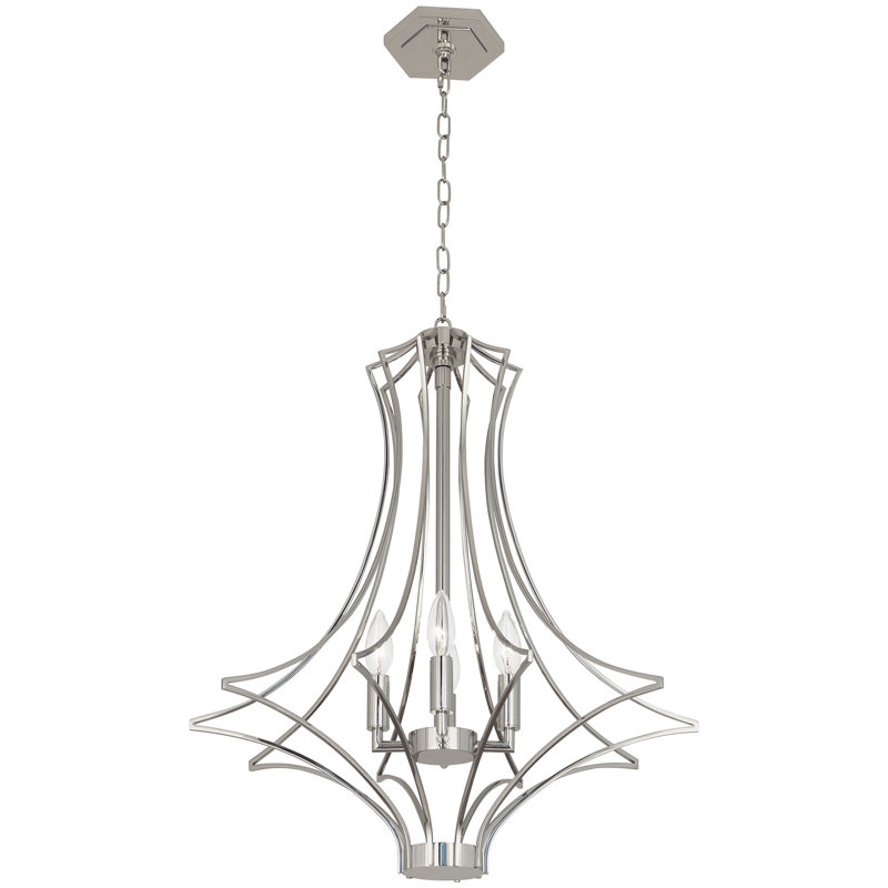 Lustre empire 3 lumières Grace, Nickel poli