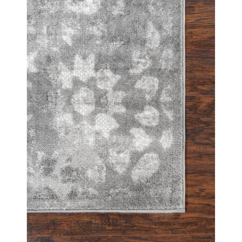 Tapis floral Brandt, Rectangle 3 pi 3 po x 5 pi 3 po, Gris foncé