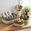 Ensemble de 3 paniers de rangement en corde de coton, blanc et gris