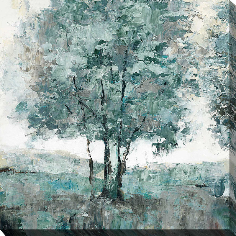 «Teal Sentinel I» par Nan - Peinture, Toile tendue, H 36 po x l 36 po x P 1,5 po