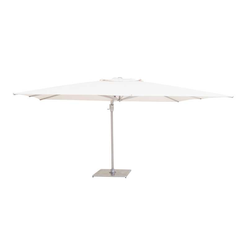 Pavone 10' Square Cantilever Umbrella (Grip Handle), Double Stack Plate - Medium, Natural, Grey