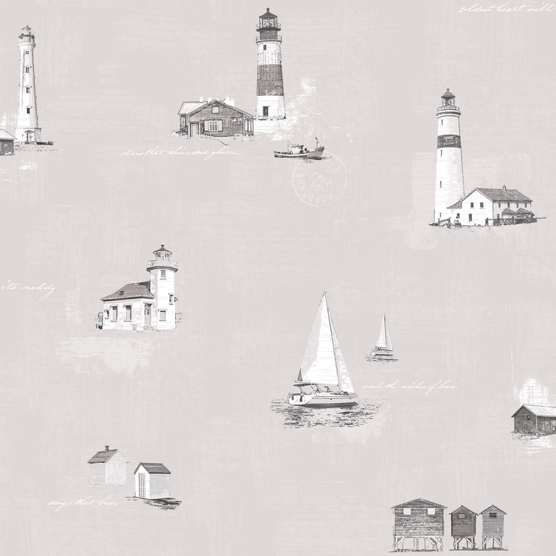 Marine 10m x 53cm Wallpaper Roll, Taupe