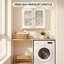Armoire de rangement murale de cuisine, armoire de rangement murale de salle de bain évidée avec 2 portes, panneau de fibres à densité moyenne, blanc