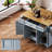 54-Inch Rubberwood Folding Side, Embossed Texture Kitchen Cart With Wheels, 4 Doors, 3 Drawers With Storage-1580527468