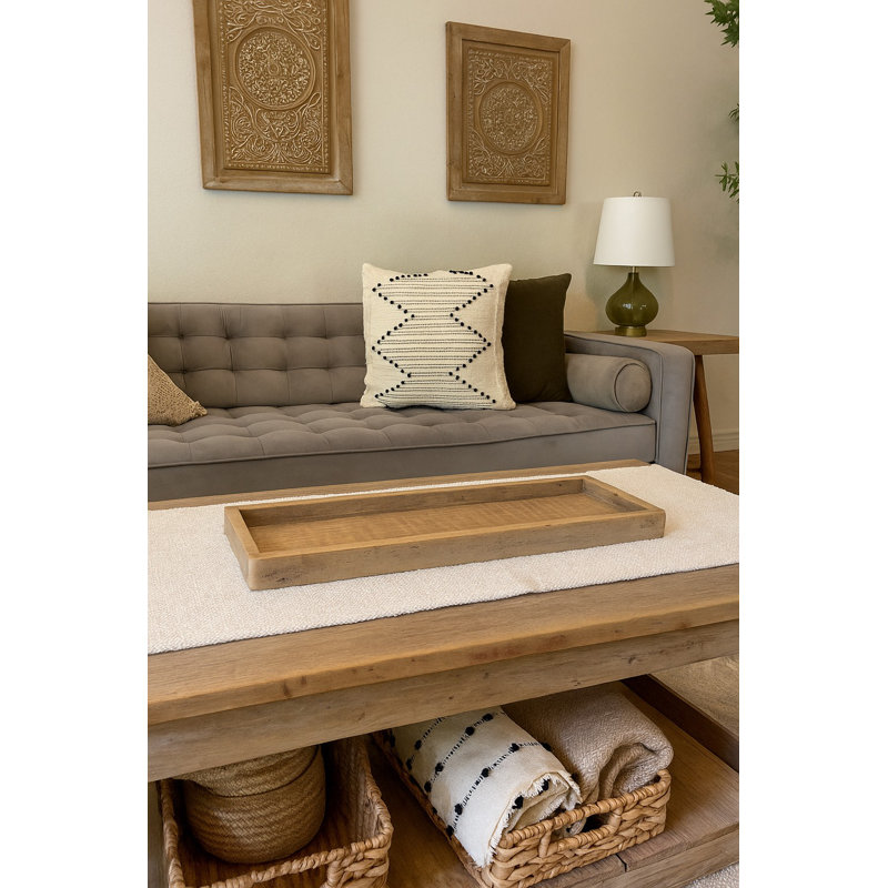 Centre de table en bois récupéré 24 x 6, L 24 po x P 6 po x H 1,5 po