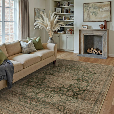 Tapis oriental lavable à la machine avec envers antidérapant Stella